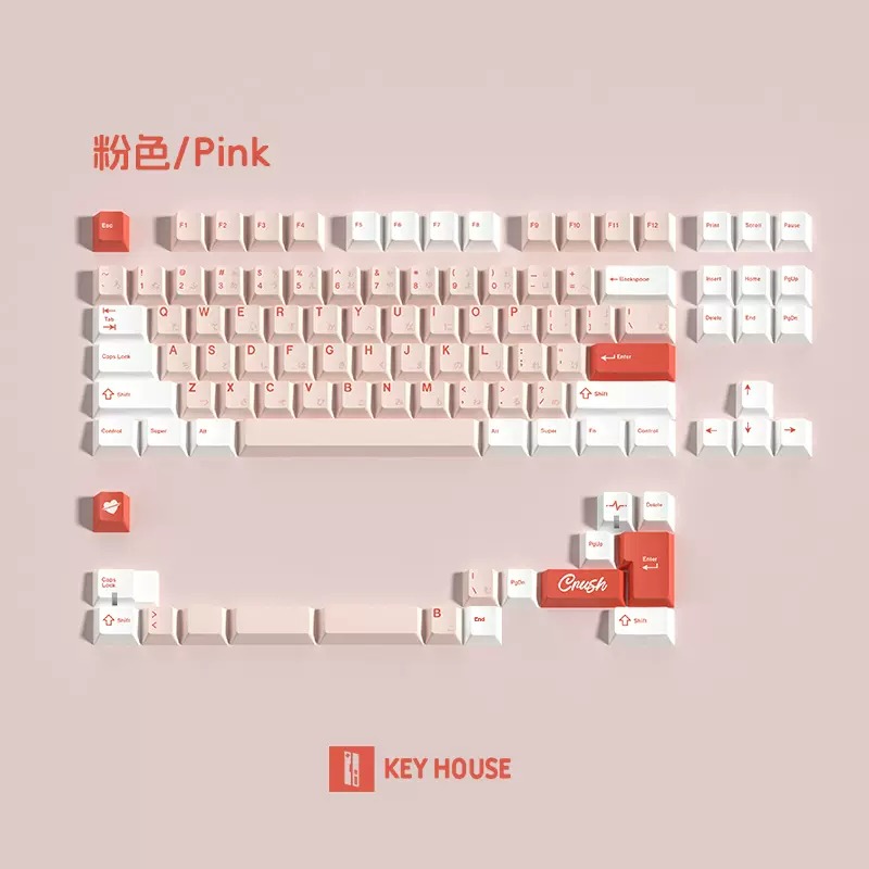 Keycap Key House Cherry Sakura Pink PBT Dyesub