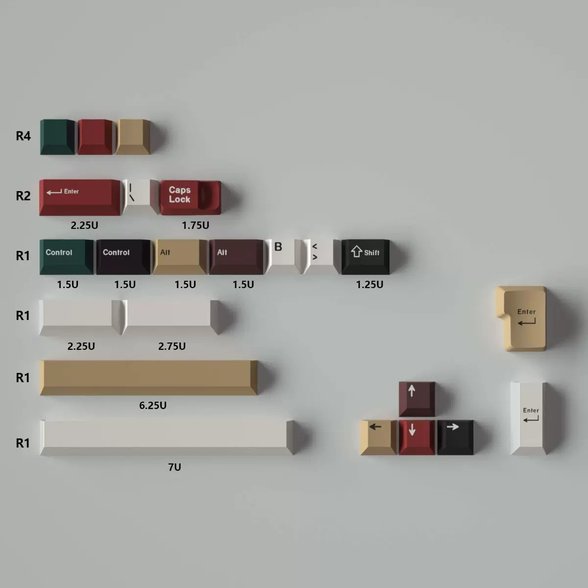 Keycap Mintcaps Cherry Mixed Light R2 PBT Dyesub