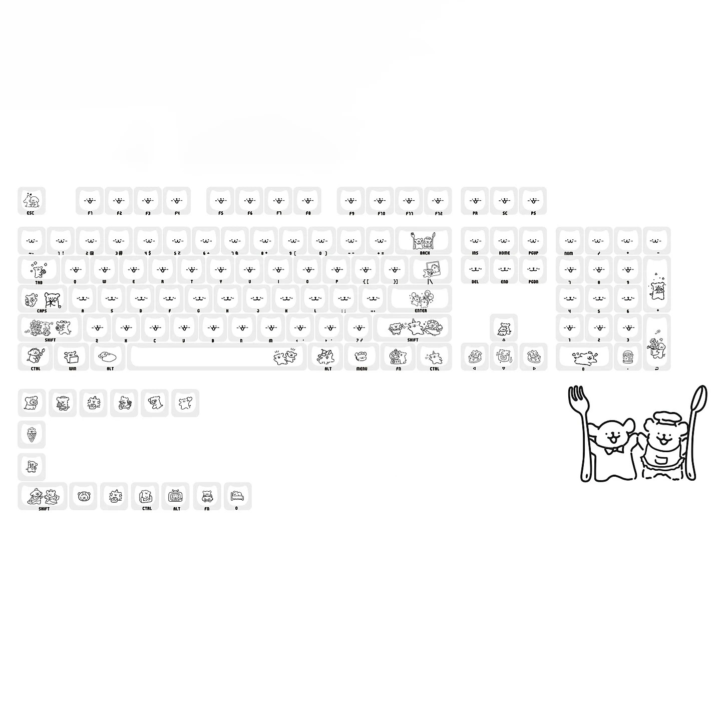 Keycap Mintcap Jelly Puppy MAO PC+MABS - White