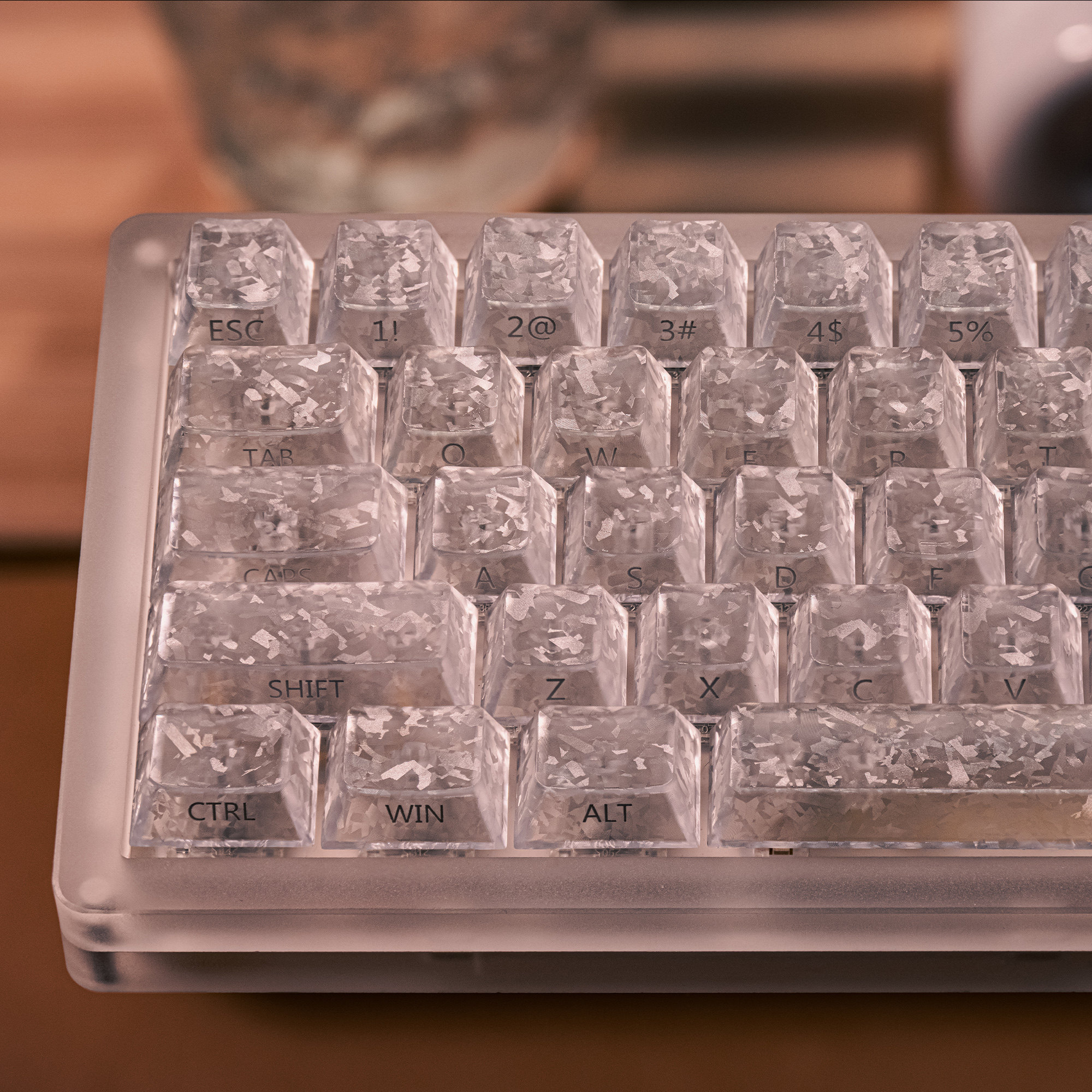 Keycap Mintcap White Ice Texture Translucent Cherry Carbon Fiber