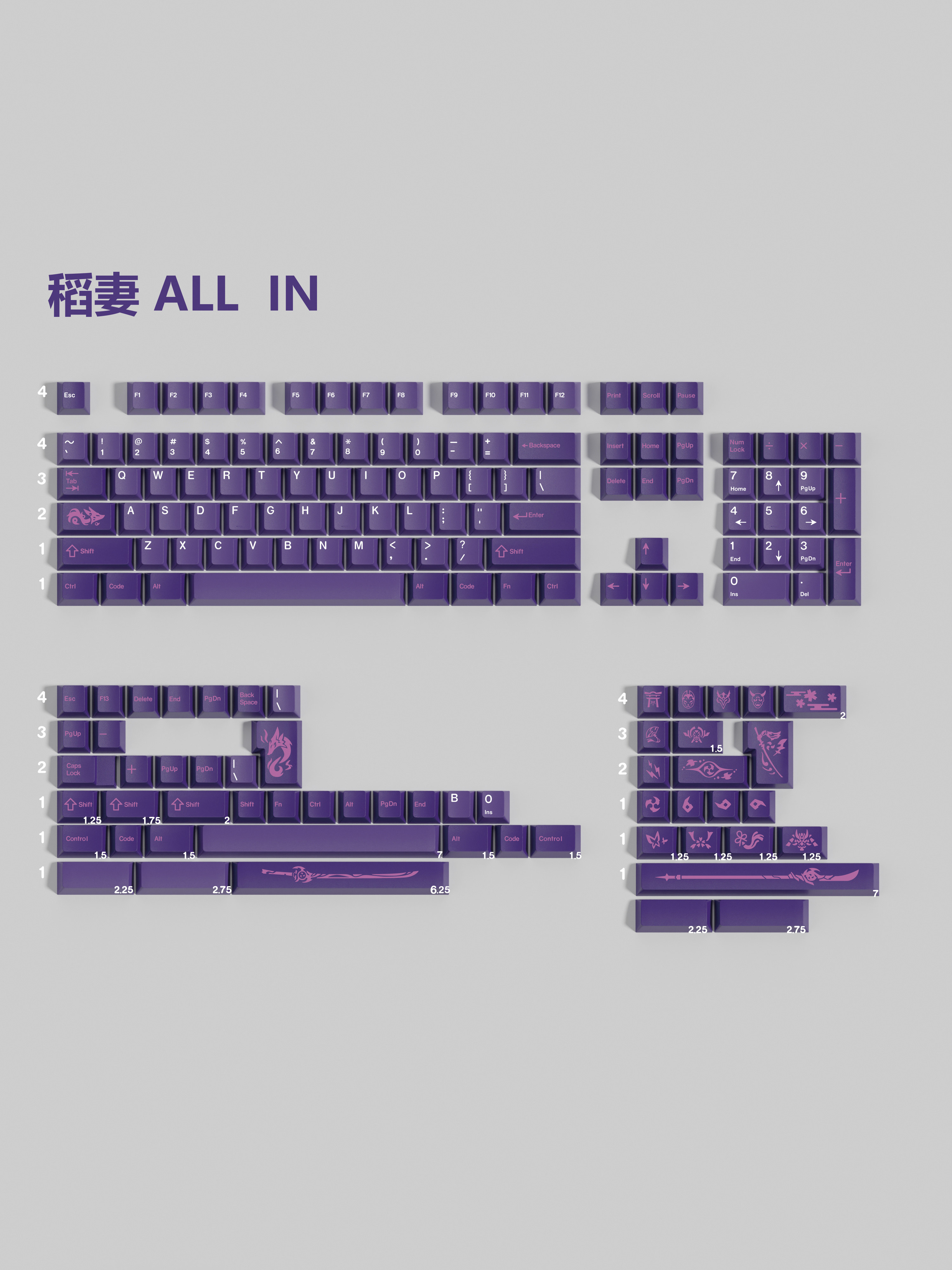 [In Stock] Keycap Walker Inazuma Cherry PBT Dyesub