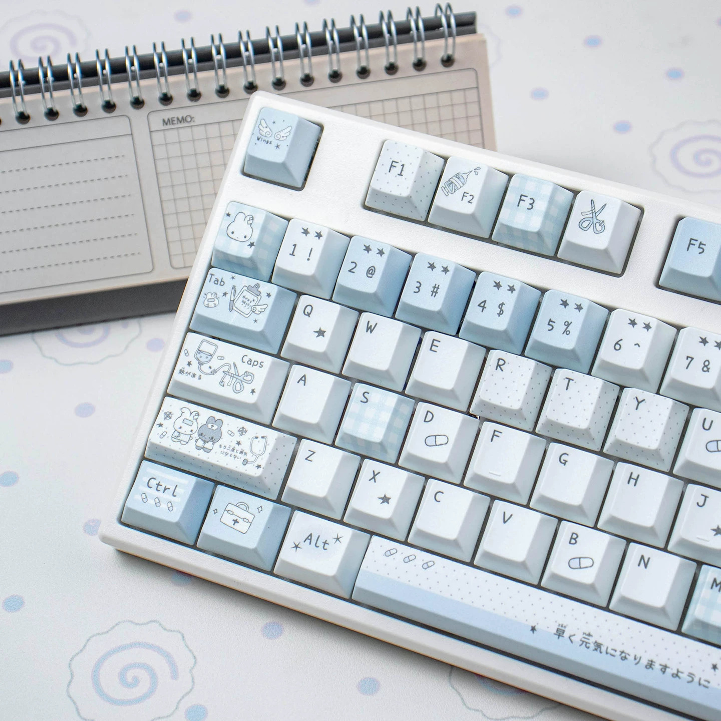 Keycap Mintcap Watercolor Diary Cherry PBT Dyesub