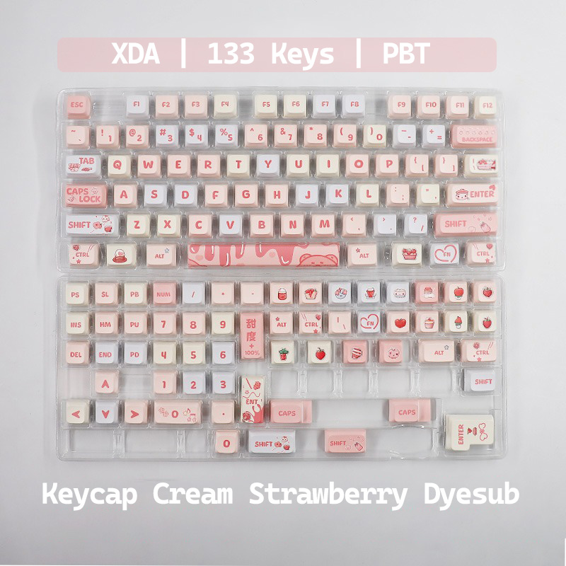 Keycap XDA Cream Strawberry PBT Dyesub