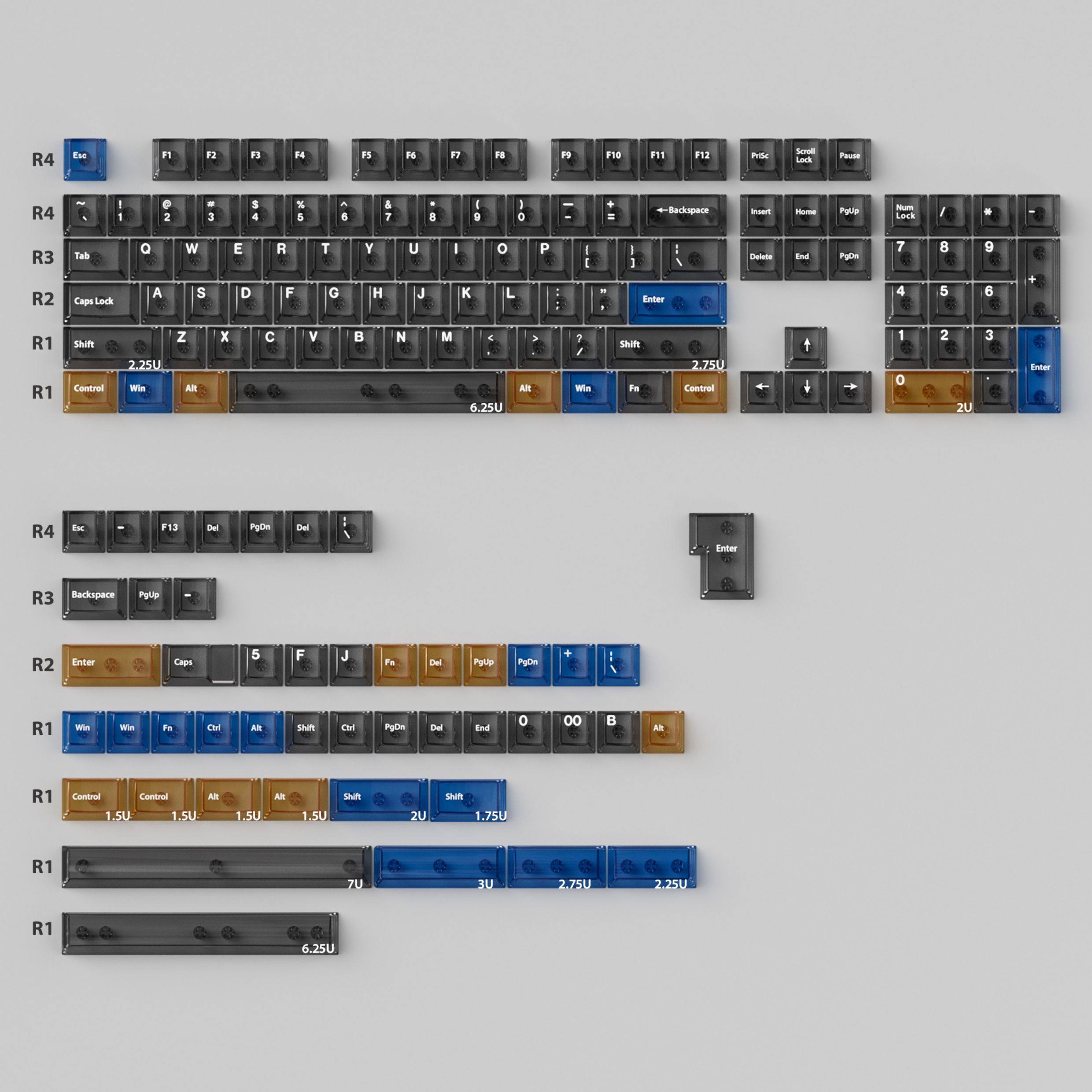 Keycap Mintcap Interstellar 1 Xuyên Led PC