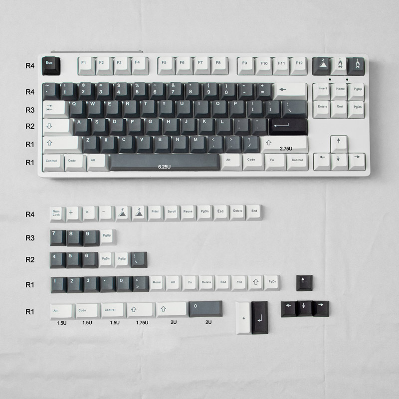 Keycap Mintcaps Cherry Ashes Volcanic PBT Dyesub