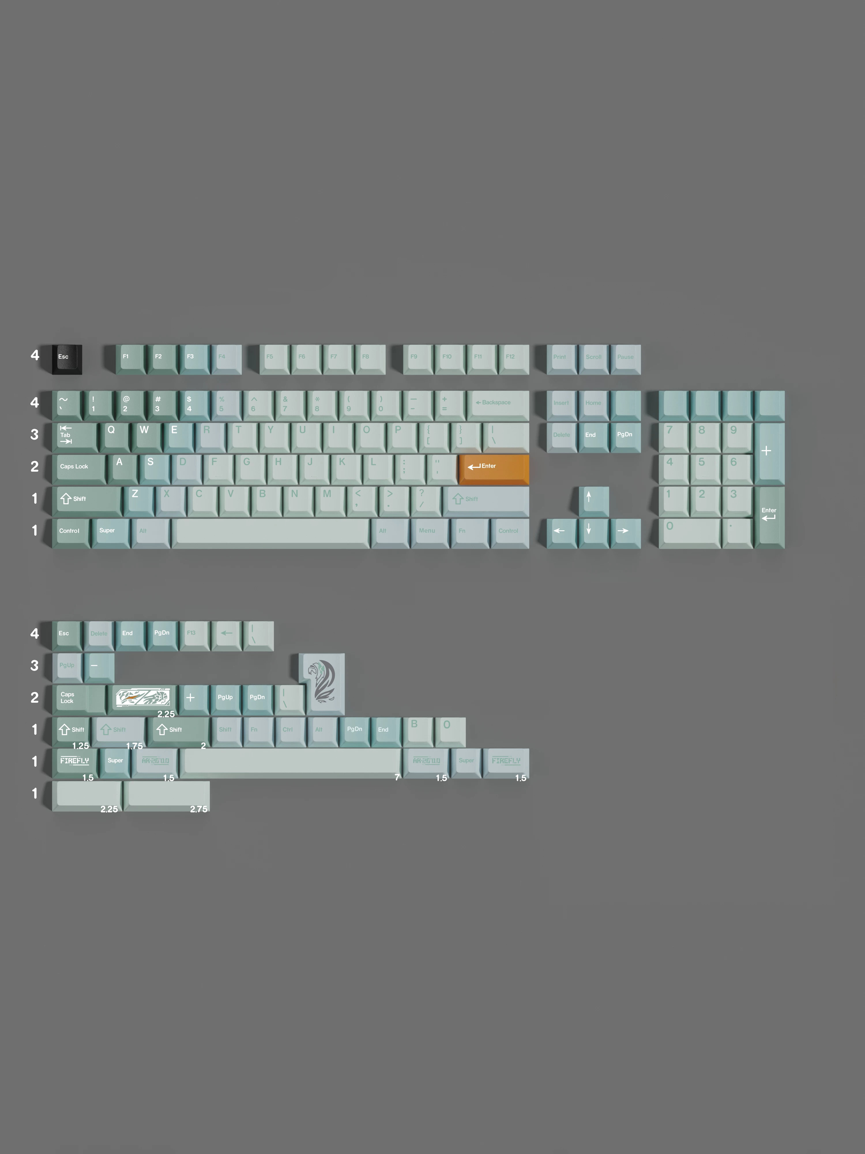 Keycap Walker Green Radiant Cherry PBT Dyesub