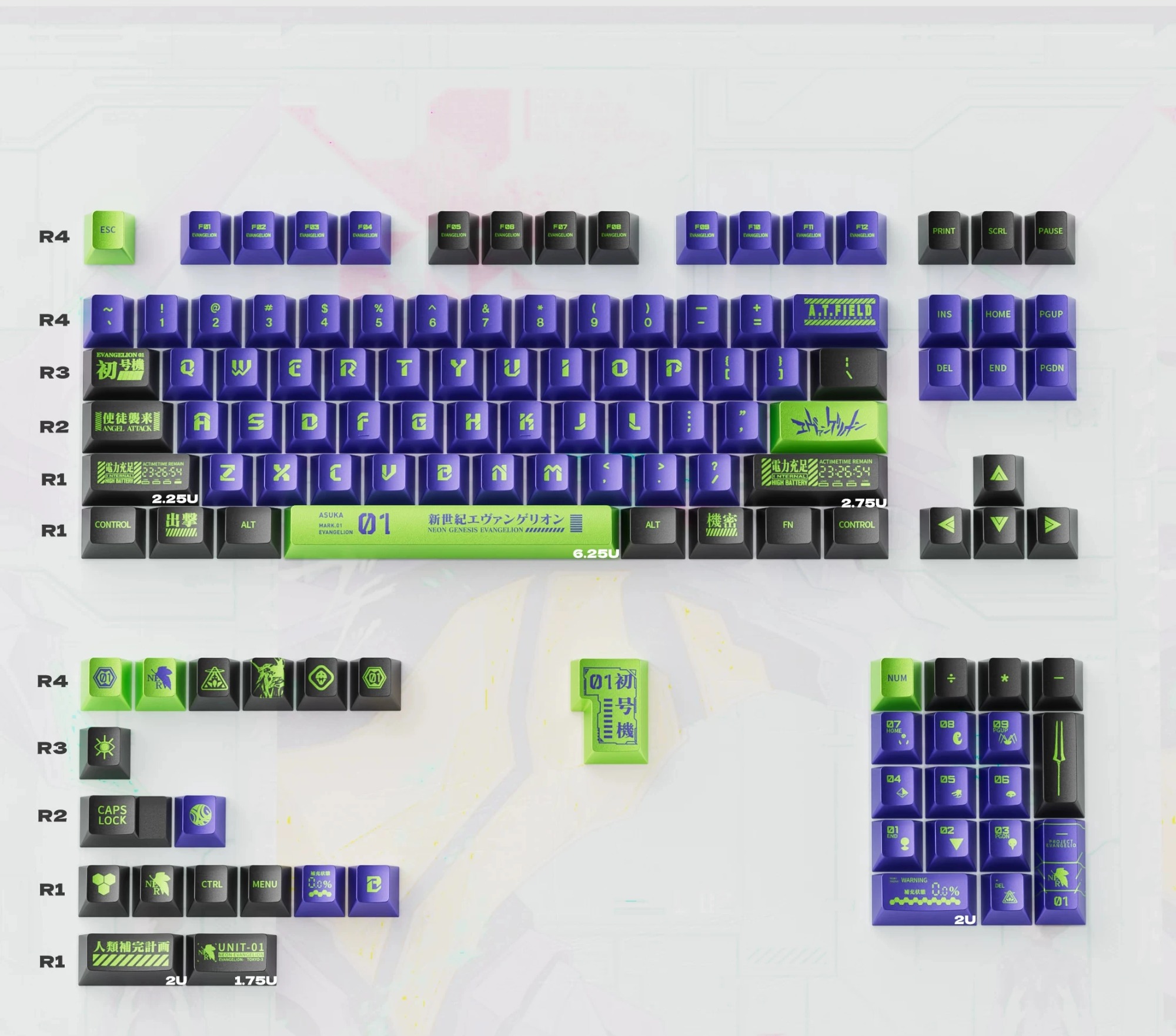 Keycap Mintcap Unit 01 Metal Cherry PBT Dyesub