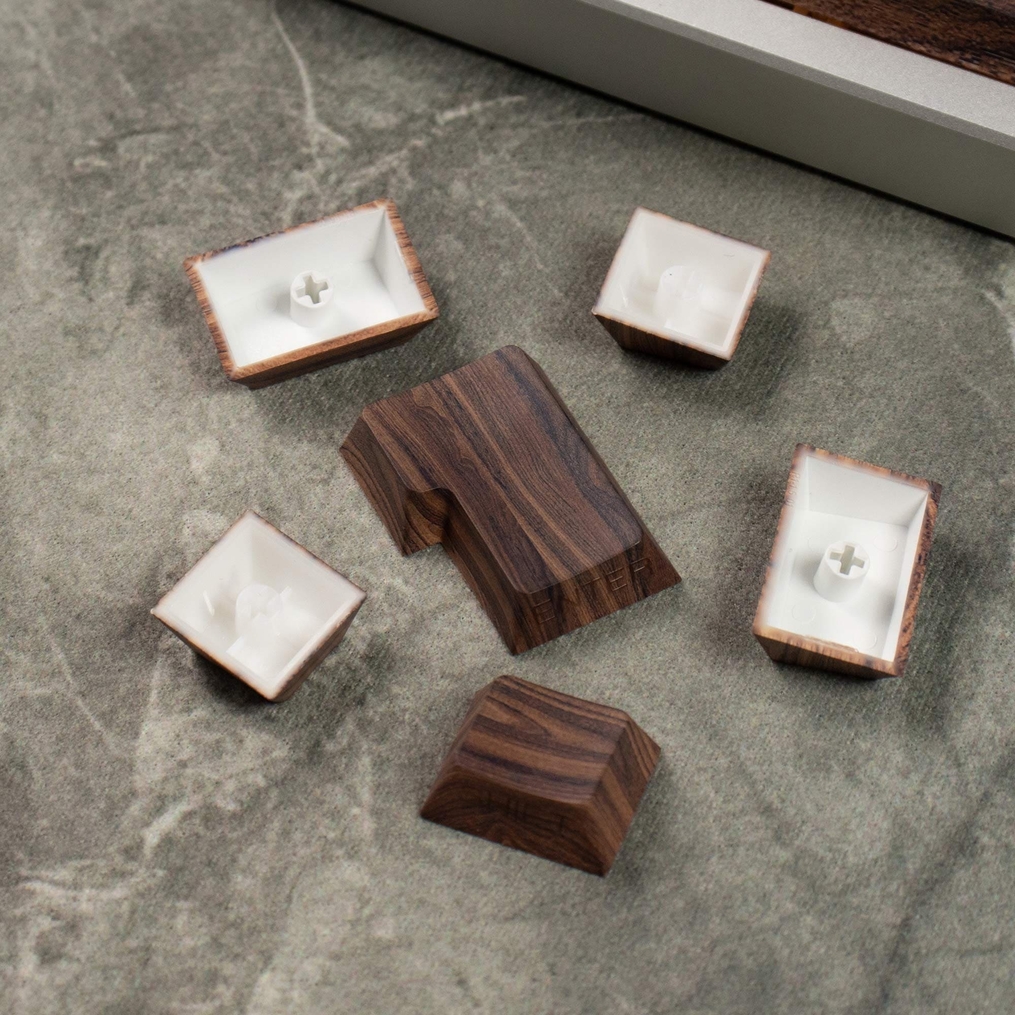 Keycap Cherry Walnut PBT Dyesub Xuyên Led