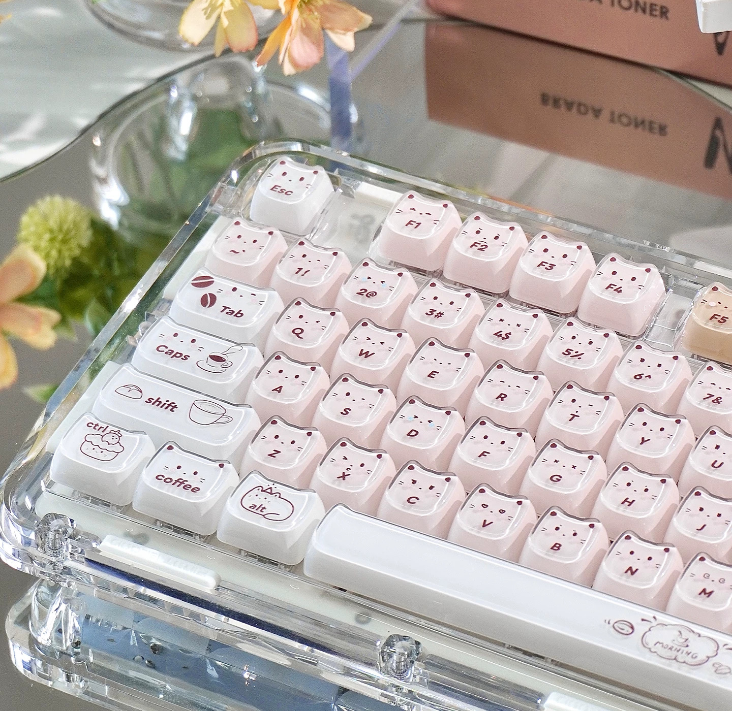 Keycap Mintcap Coffee Kitten MAO Jelly PC+MABS