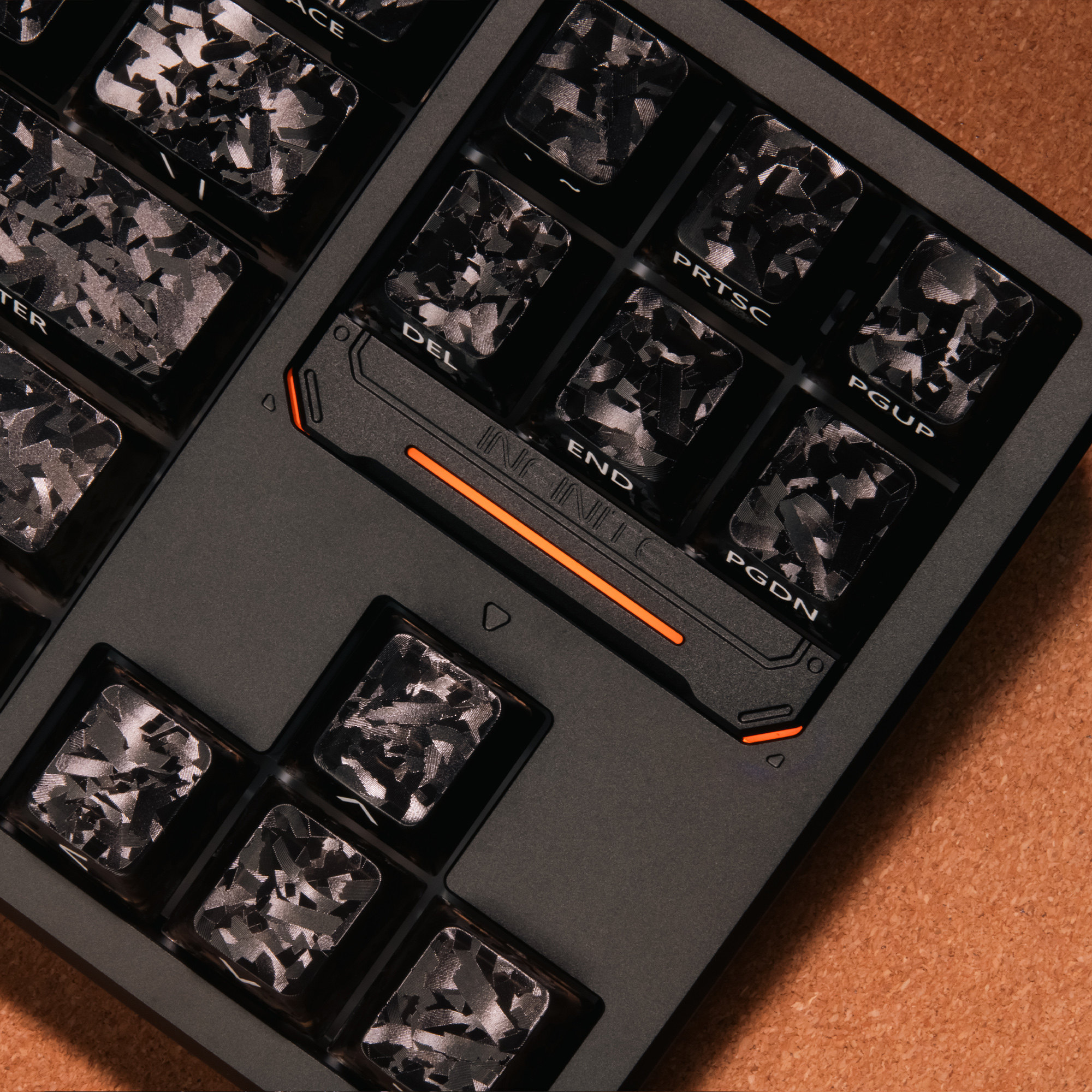 Keycap Mintcap Black Ice Texture Translucent Cherry Carbon Fiber