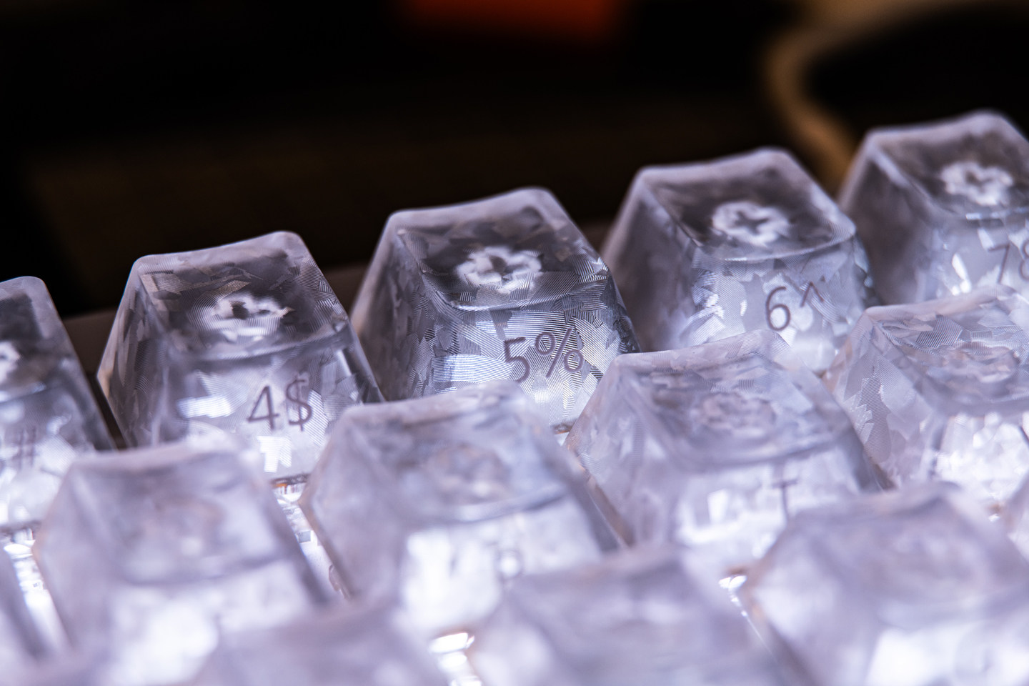 Keycap Mintcap White Ice Texture Translucent Cherry Carbon Fiber