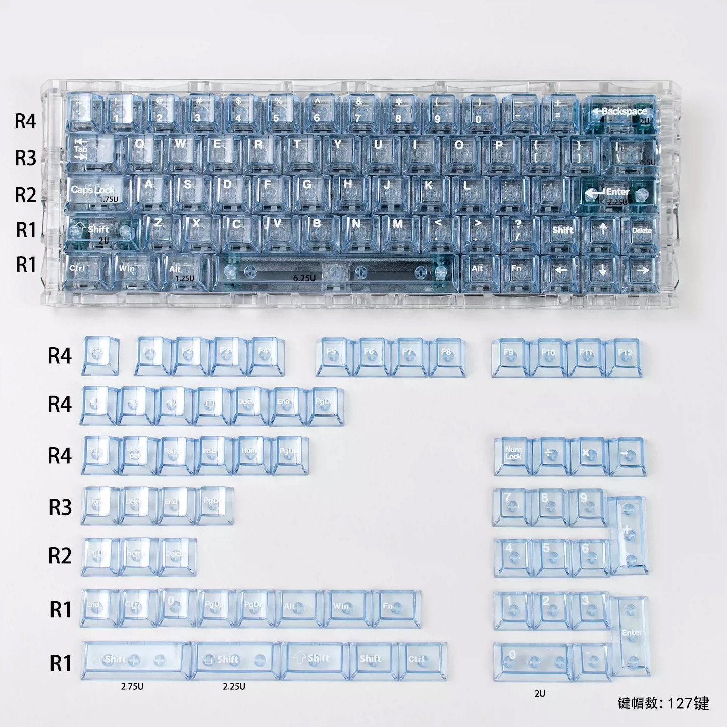 Keycap Cherry Aifei PC Xuyên led