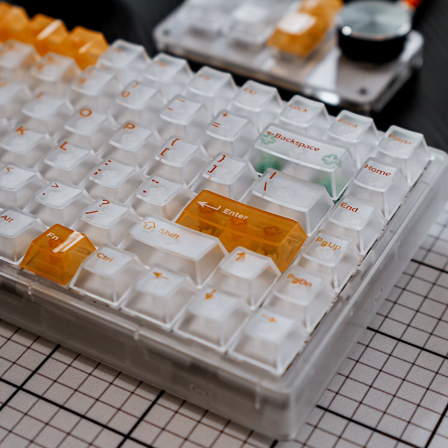 Keycap Mintcap Whit Mist Orange Cherry PC Xuyên Led