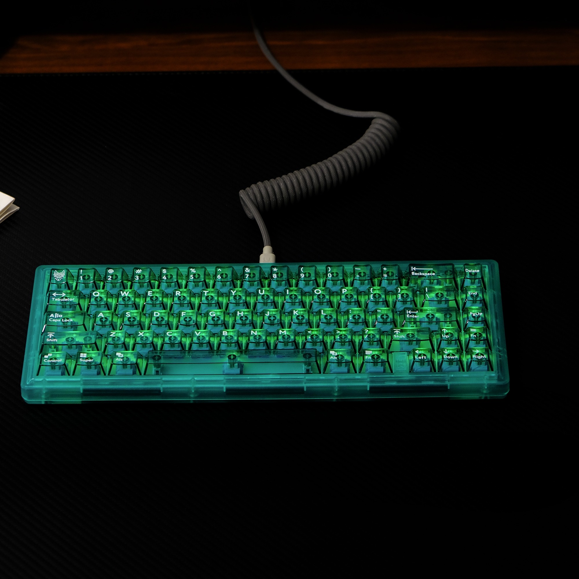 Keycap Cherry Aifei PC Xuyên led - Xanh