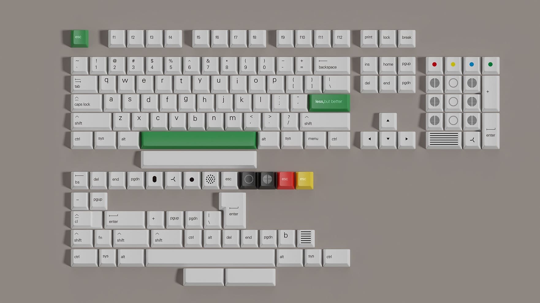 Keycap Walker Cherry  Less But Better PBT Dyesub