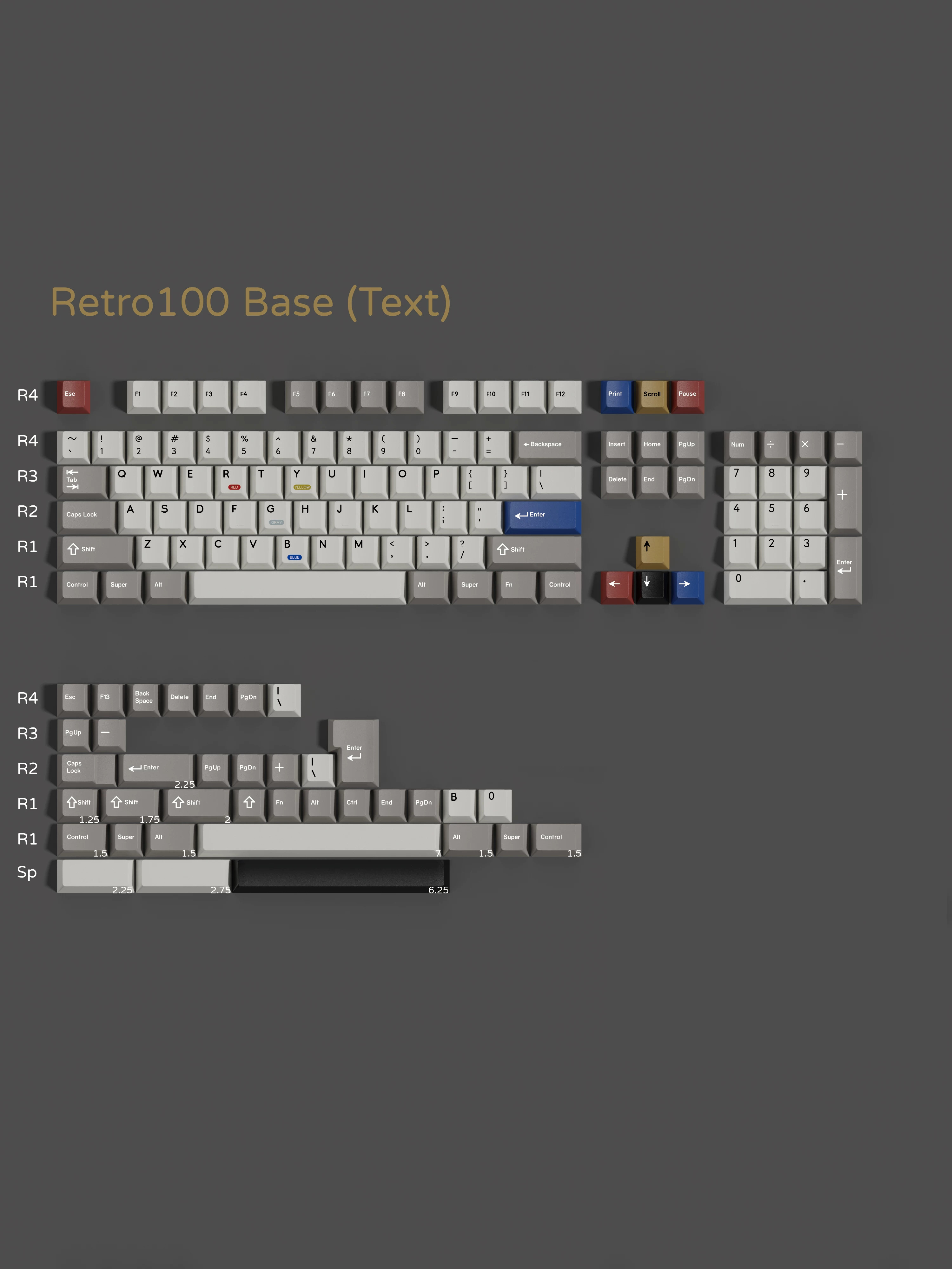 Keycap Walker Cherry Retro100 PBT Dyesub (Text)