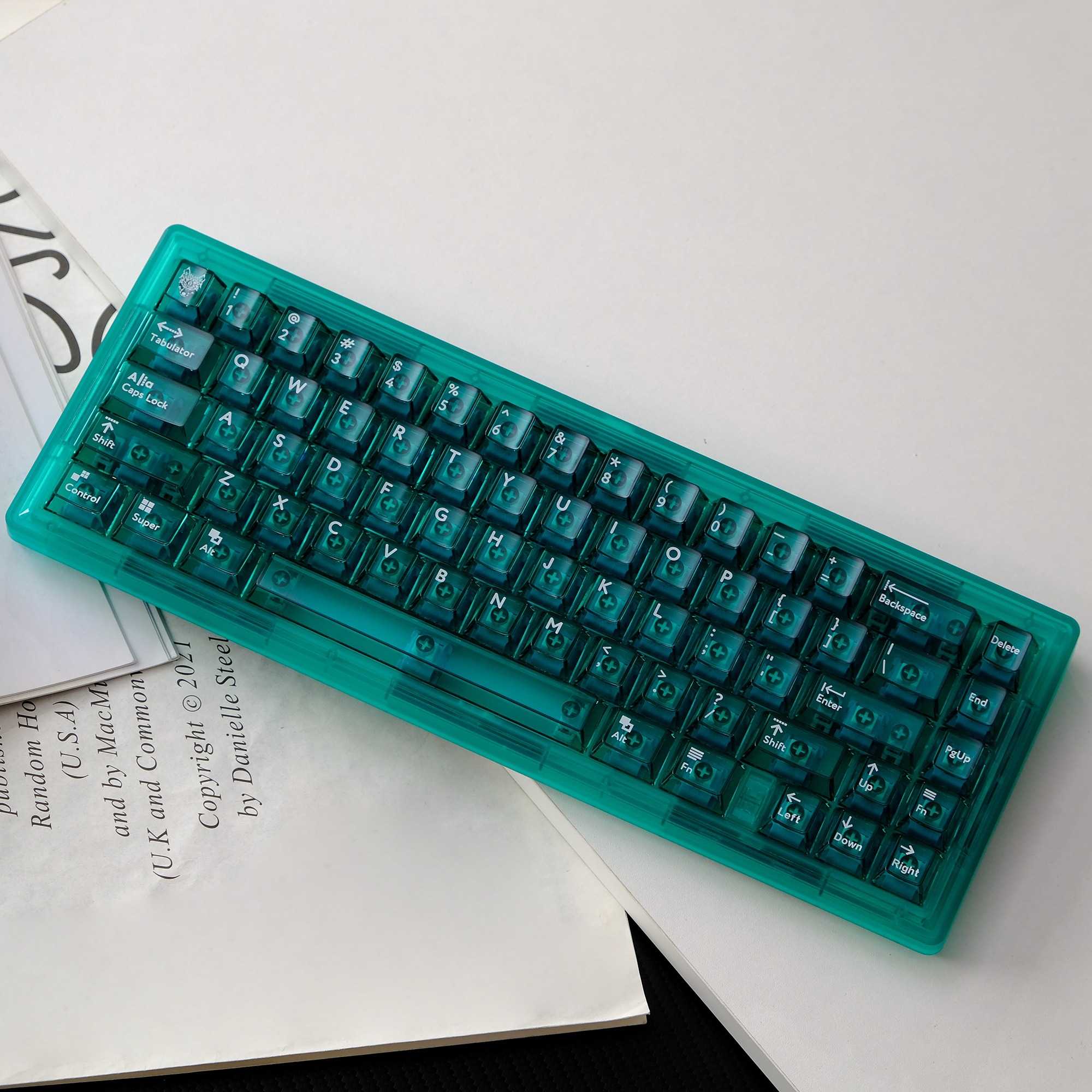 Keycap Cherry Aifei PC Xuyên led - Xanh