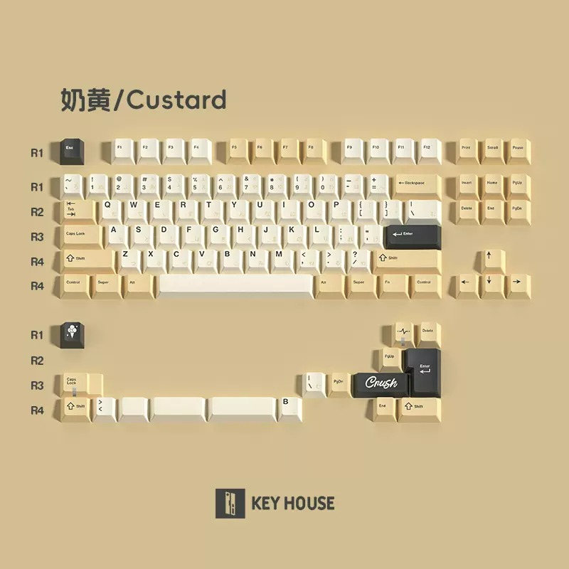 [In Stock] Keycap Key House Cherry Autumn Yellow PBT Dyesub - English