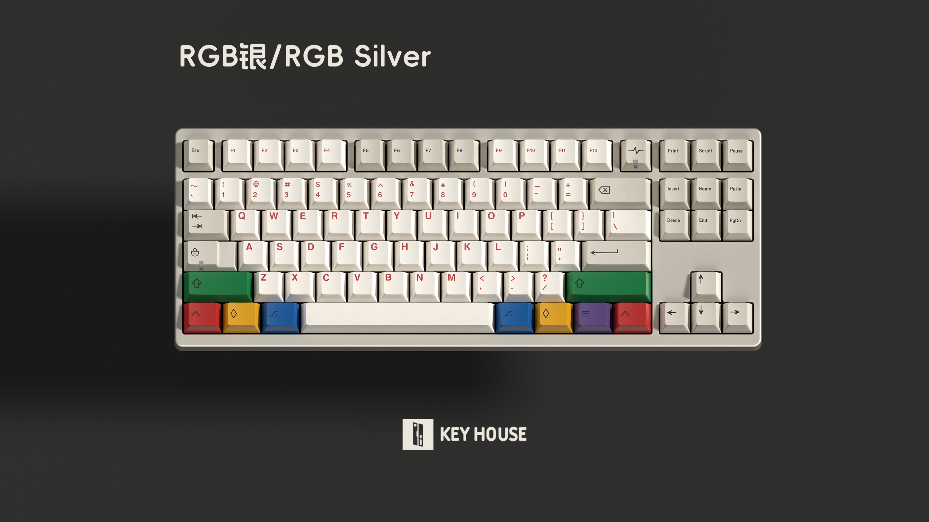 [In Stock] Keycap Key House Cherry RGB Silver PBT Dyesub
