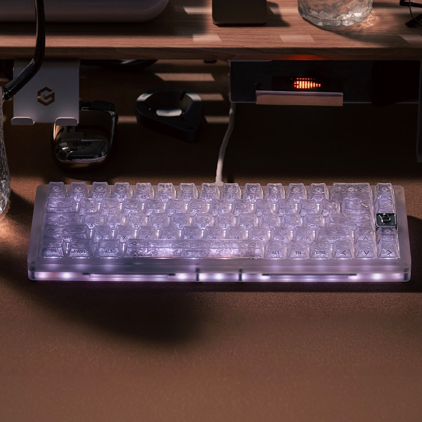 Keycap Mintcap White Ice Texture Translucent Cherry Carbon Fiber