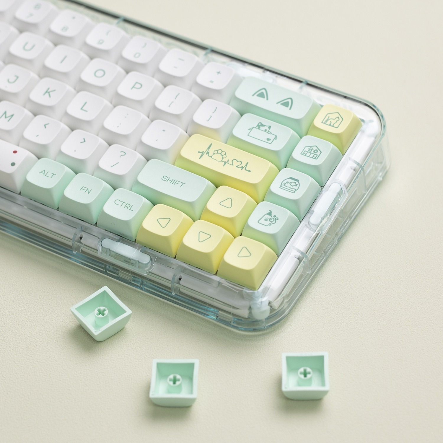 Keycap XDA mèo lạ PBT Dyesub