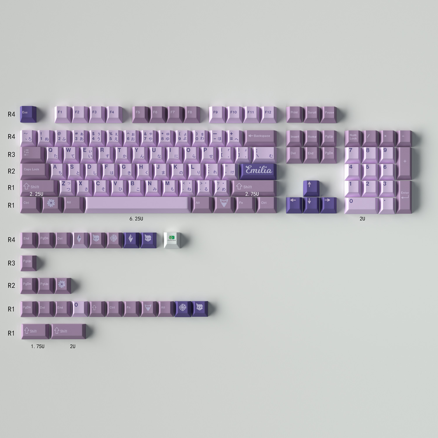 Keycap Mintcaps Cherry Frost Witch  PBT dyesub