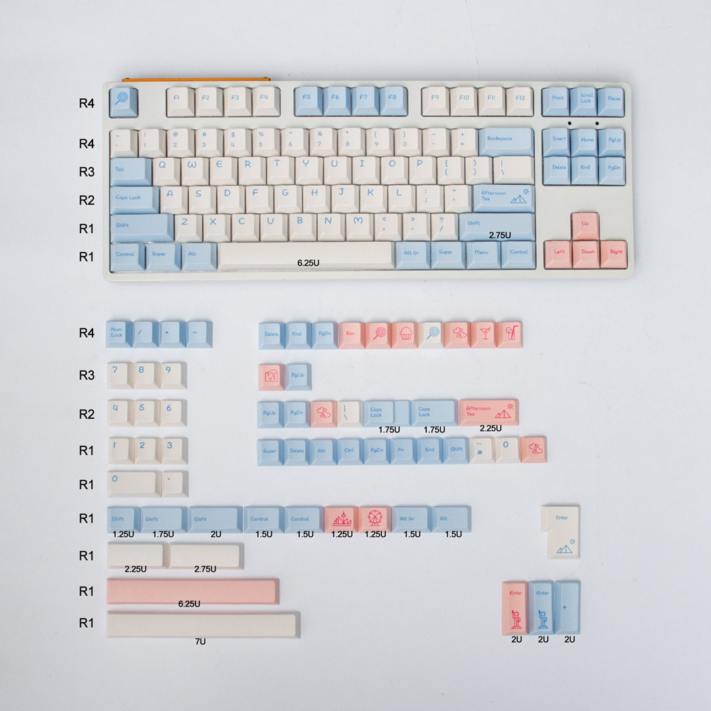 Keycap Mintcaps Cherry Summer Romantic PBT Dyesub