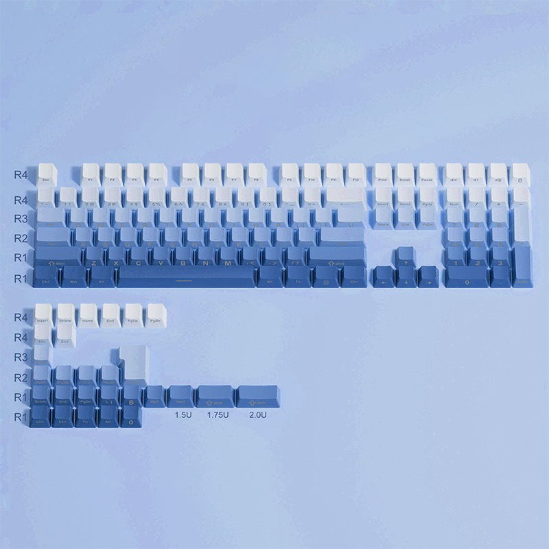 [In-stock] Keycap OEM PBT Ninja Gradient Xuyên led - Xanh Bue