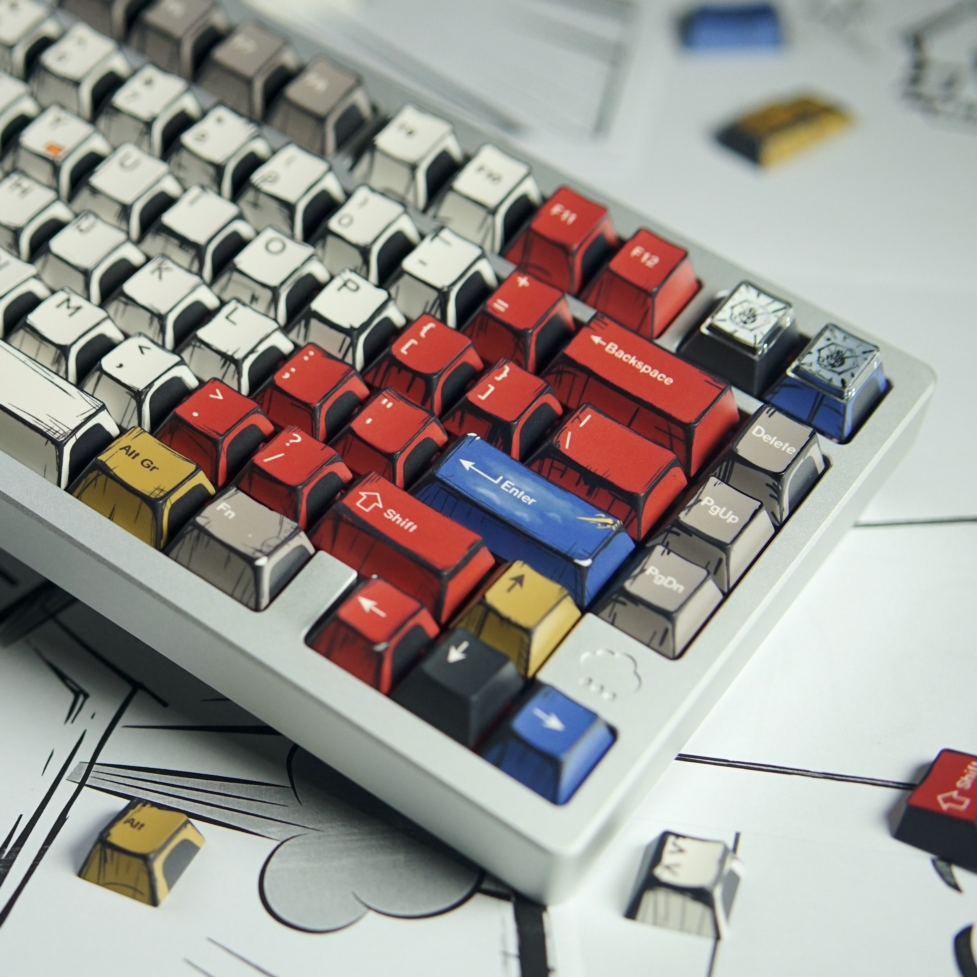 Keycap Cherry Aifei Truyện tranh Màu PBT Dyesub