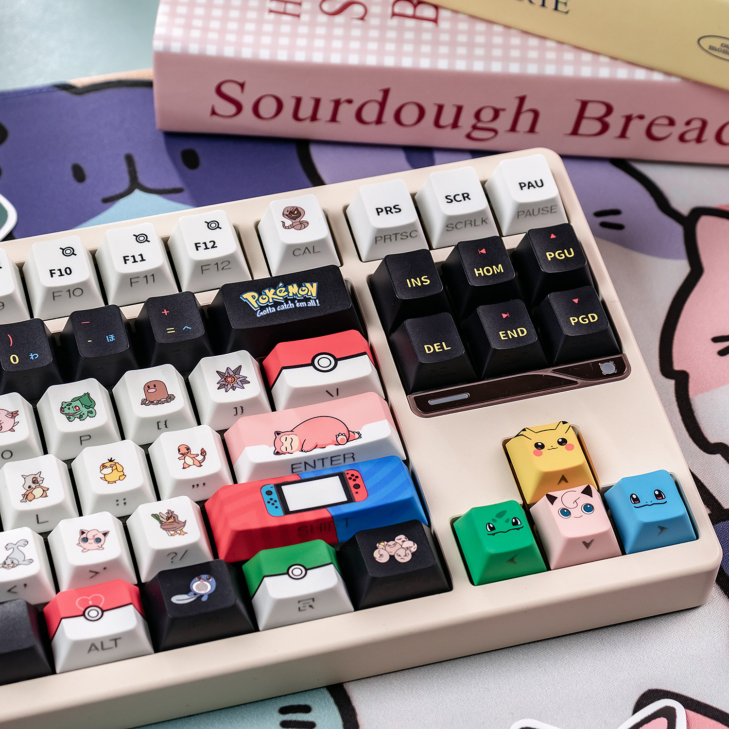 Keycap Mintcap Pokemon Ninja Xuyên Led Cherry PBT Dyesub