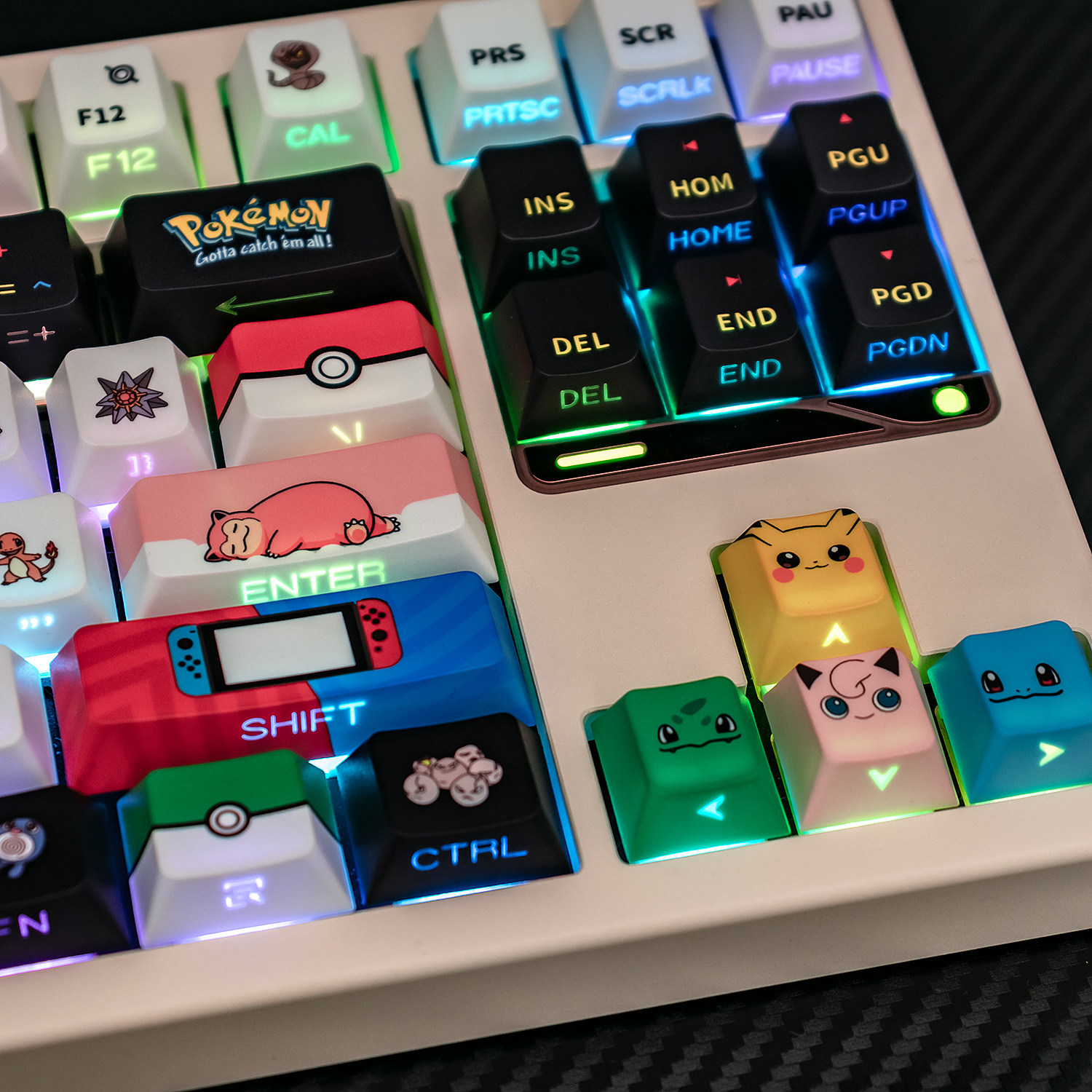Keycap Mintcap Pokemon Ninja Xuyên Led Cherry PBT Dyesub