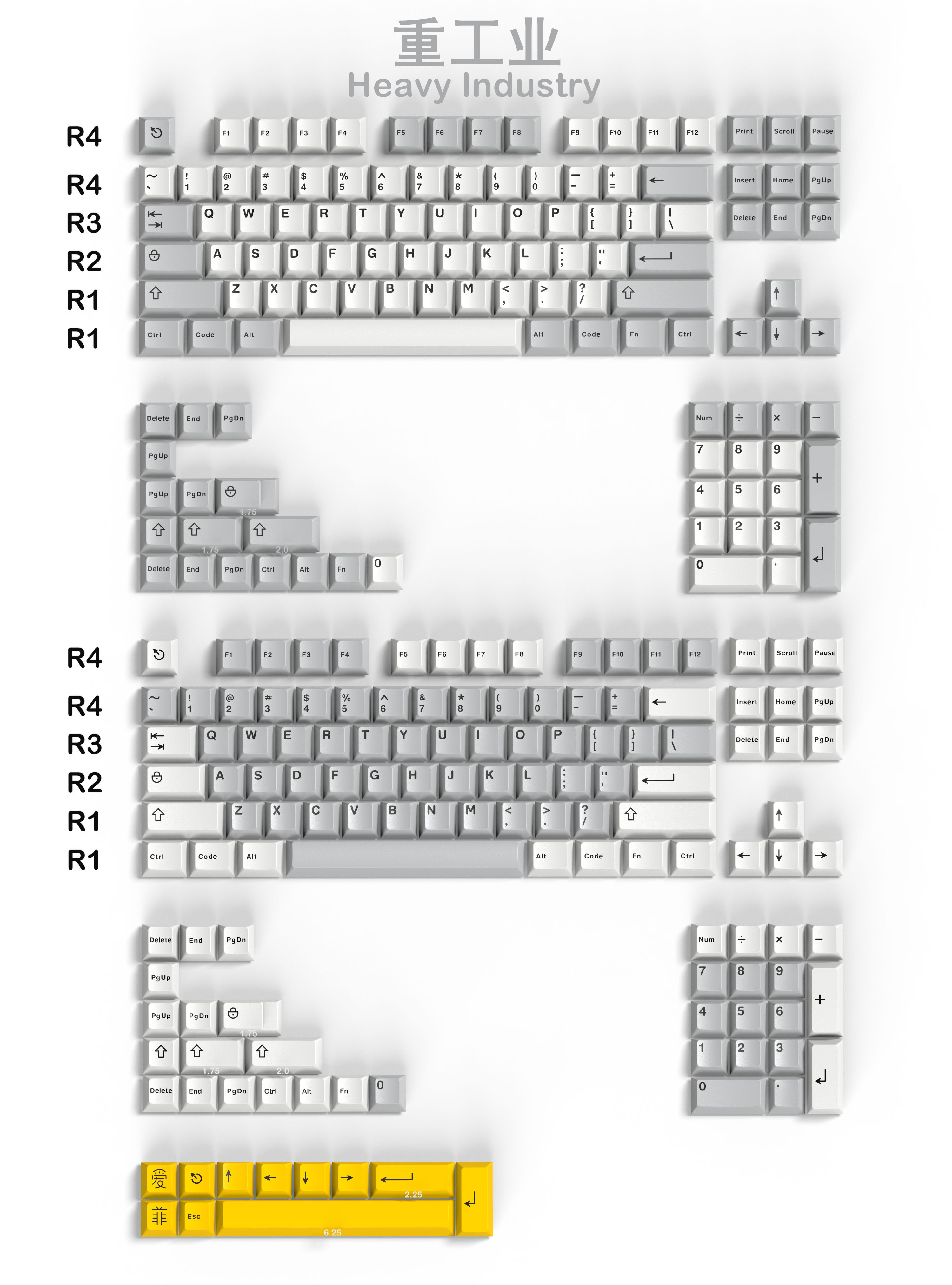 Keycap Cherry AIFEI Icon Heavy Industry -ABS Doubleshot