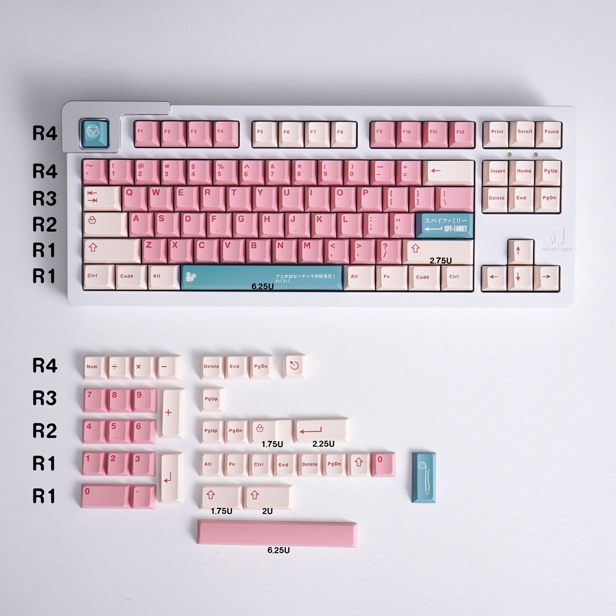 Keycap Mintcaps Cherry Ania PBT Dyesub