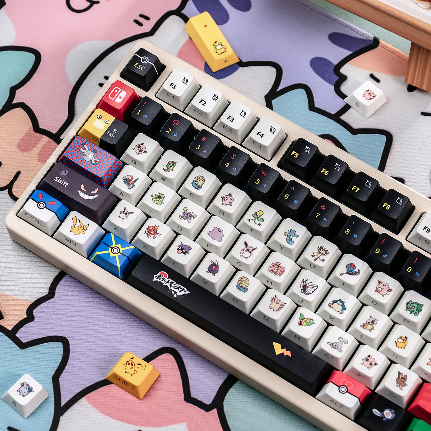 Keycap Mintcap Pokemon Ninja Xuyên Led Cherry PBT Dyesub