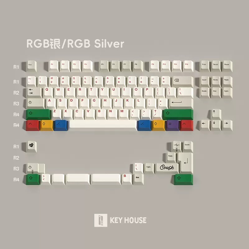 [In Stock] Keycap Key House Cherry RGB Silver PBT Dyesub
