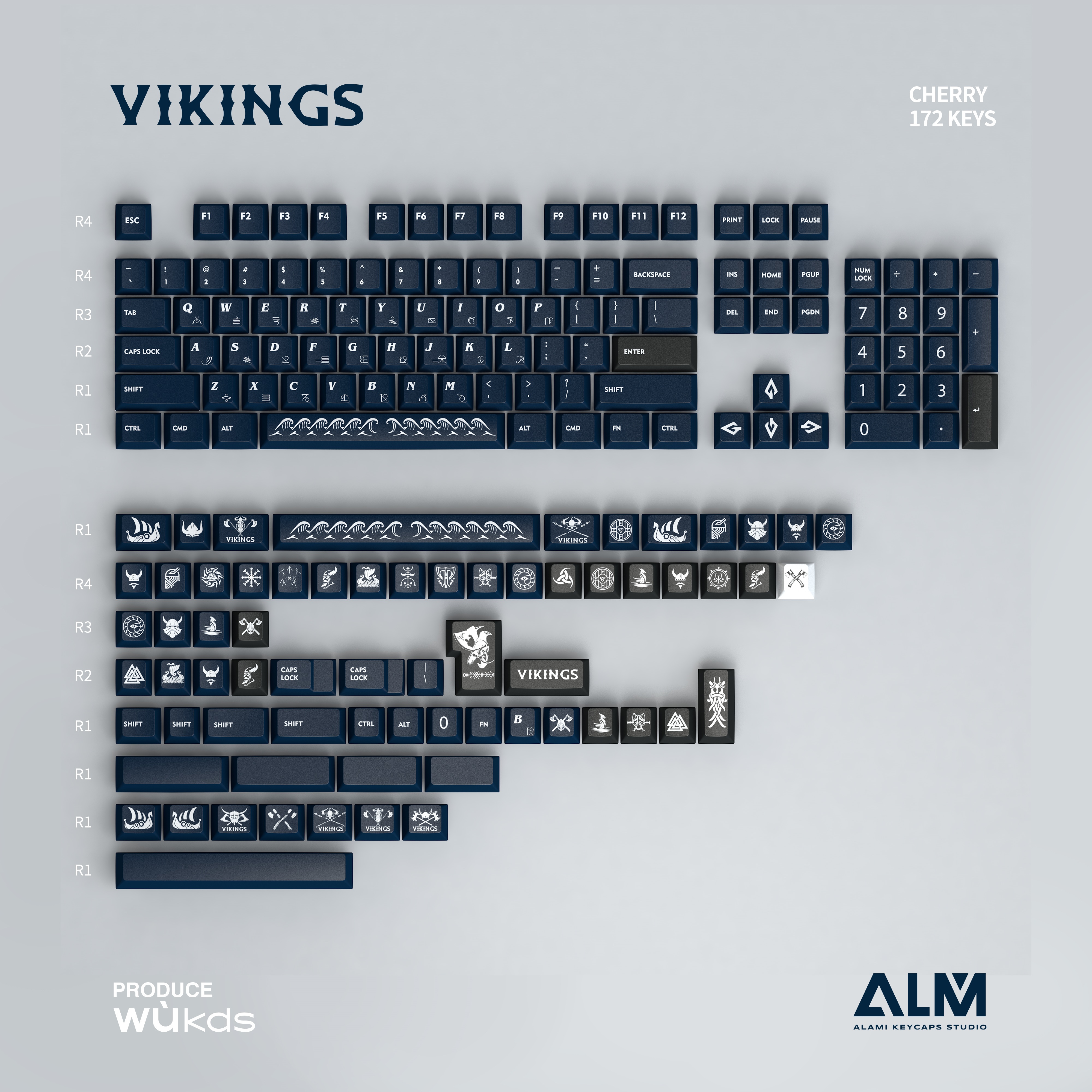 Keycap Cherry Wukds Viking PBT Dyesub - 172 nút