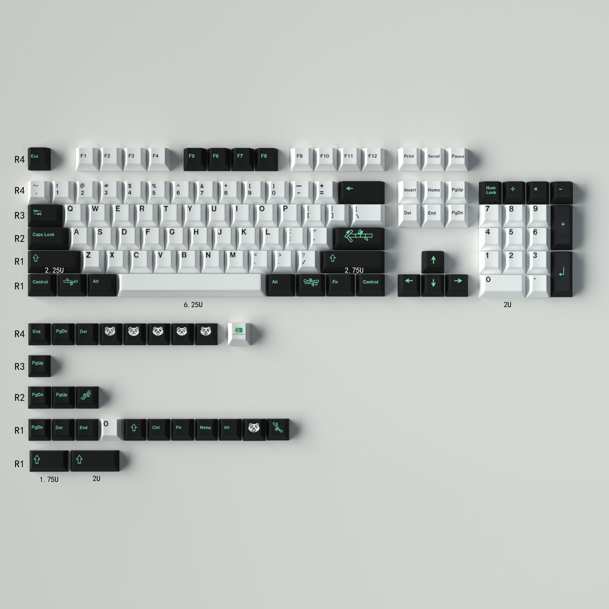 Keycap Mintcaps Cherry PBT Dyesub Panda