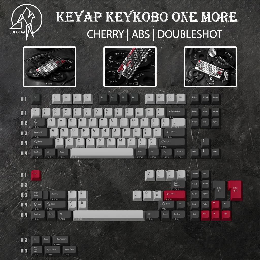 Keycap Cherry KeyKobo One More Rep ABS Doubleshot