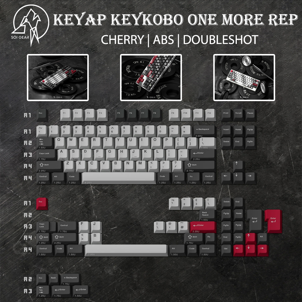 Keycap Cherry KeyKobo One More Rep ABS Doubleshot