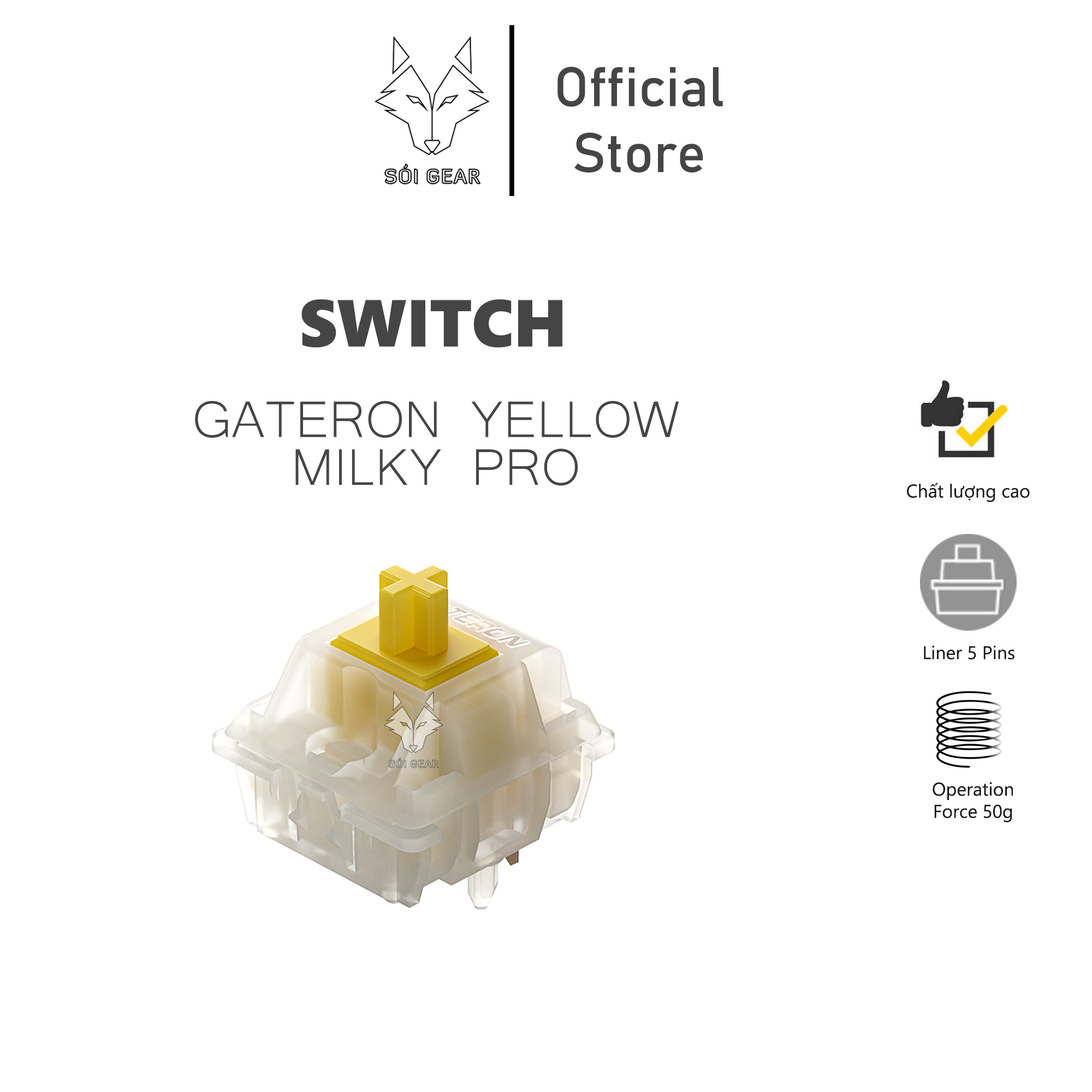 Switch Gateron Yellow Milky Pro Linear
