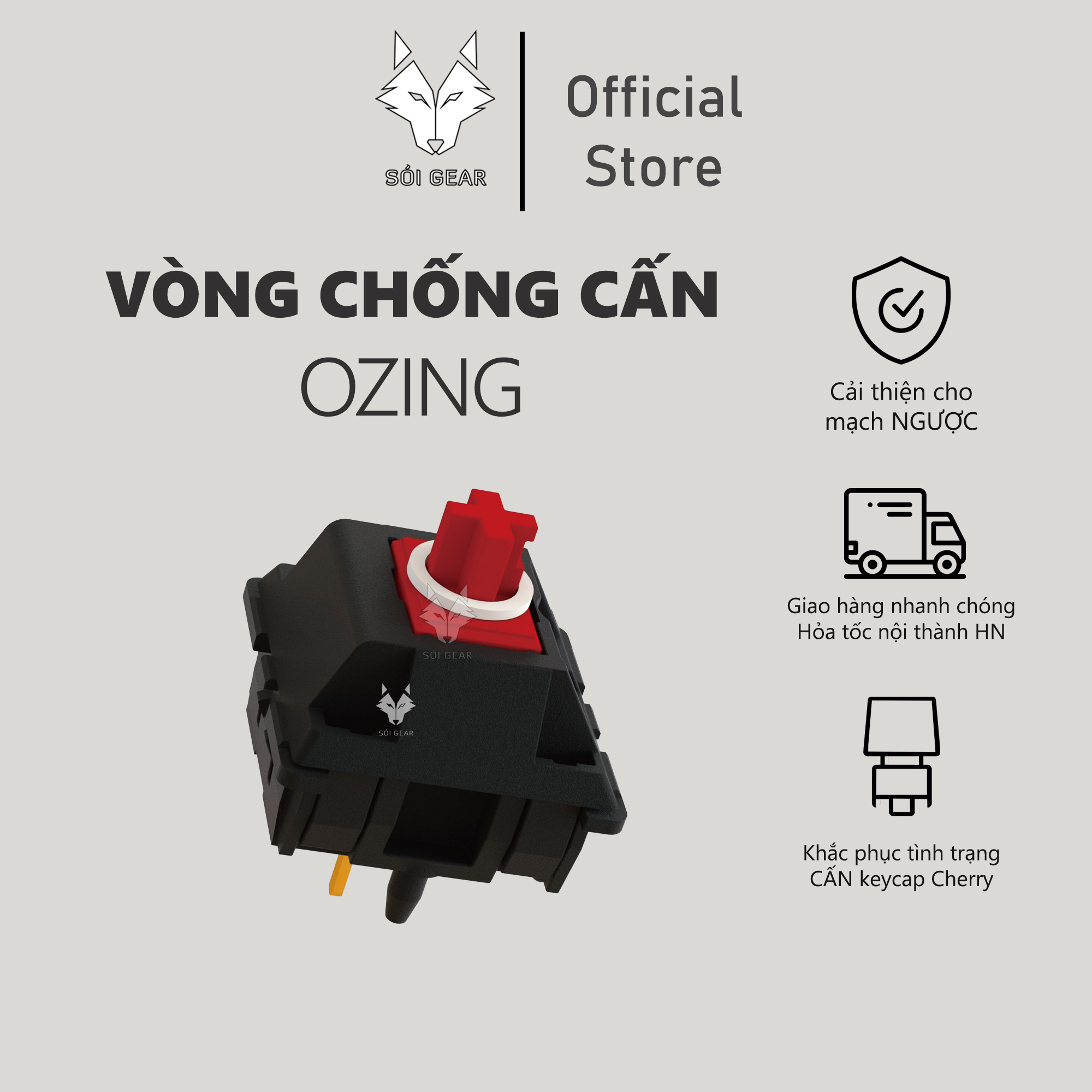 Vòng chống cấn Payson Ozing cho switch - Chuyên dụng với keycap Cherry