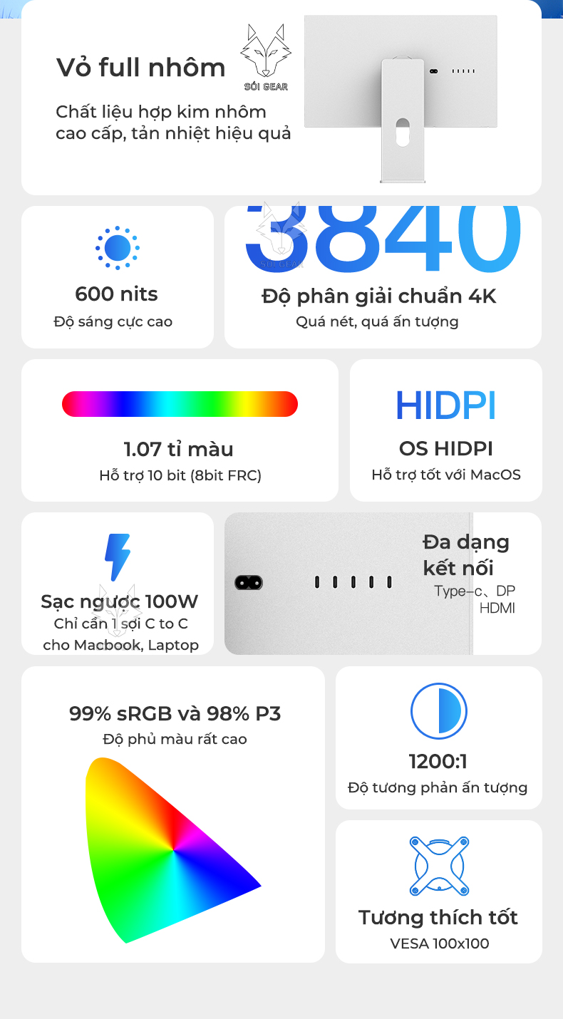 Màn hình Kuycon IPS 24 Inch 4K 60Hz P24U