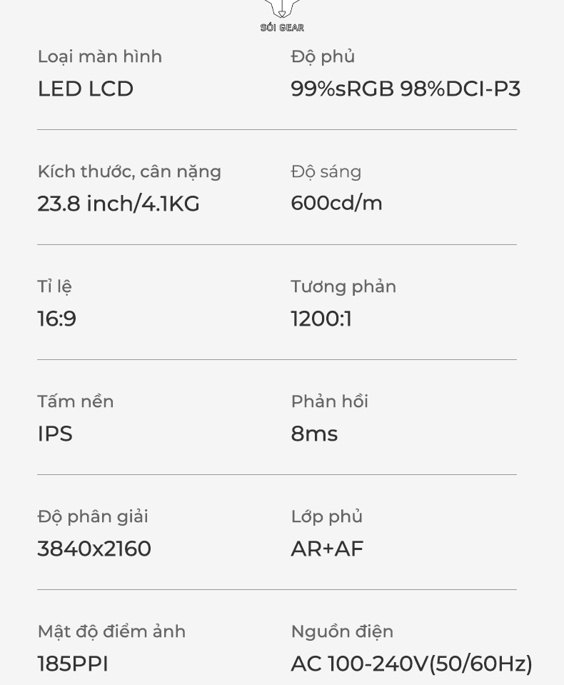 Màn hình Kuycon IPS 24 Inch 4K 60Hz P24U