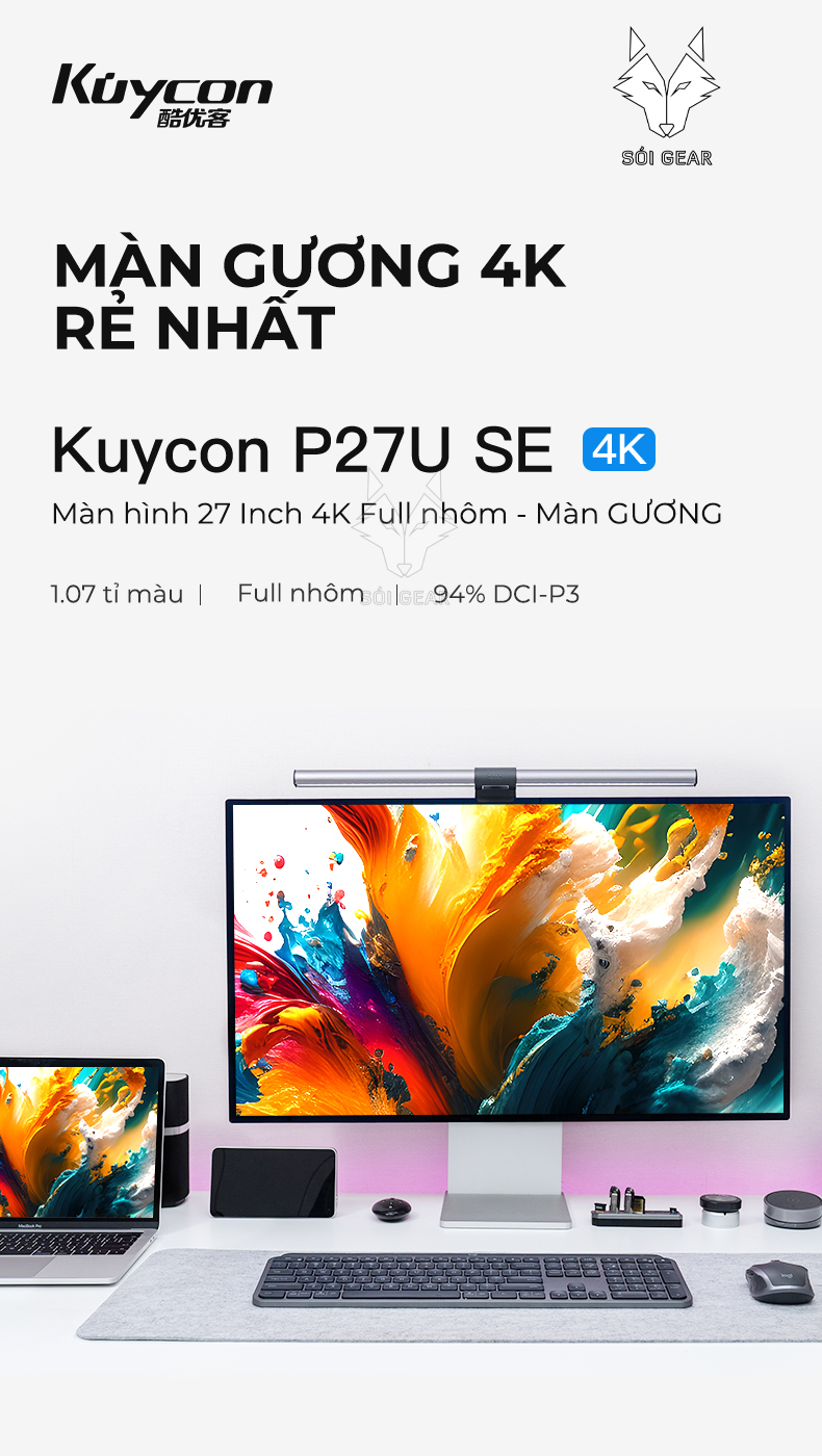 Màn hình Kuycon IPS 27 Inch 4K 60Hz P27U SE