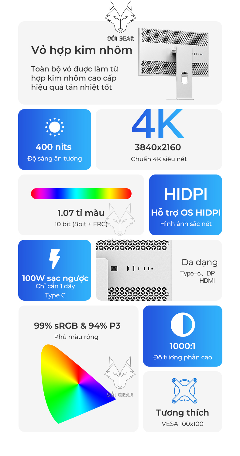 Màn hình Kuycon IPS 27 Inch 4K 60Hz P27U SE