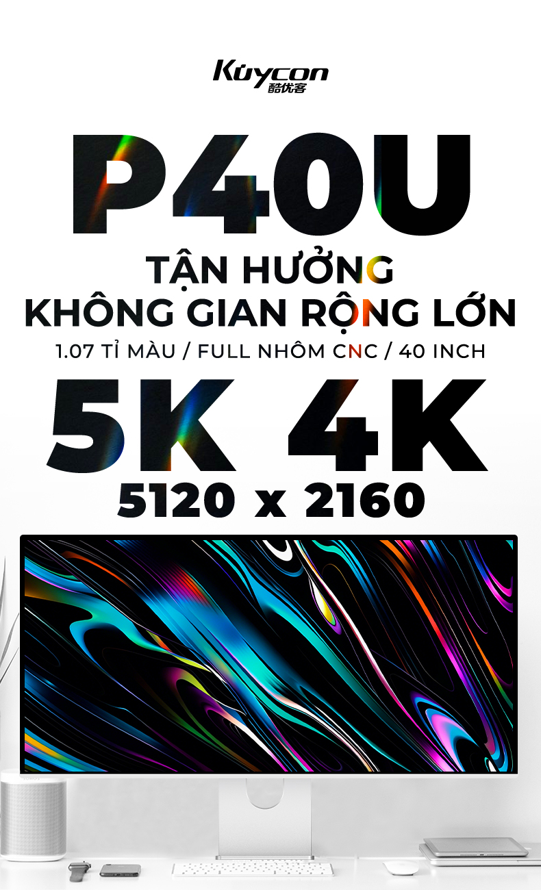 Màn hình Kuycon IPS 5K4K 60Hz 40 Inch P40U