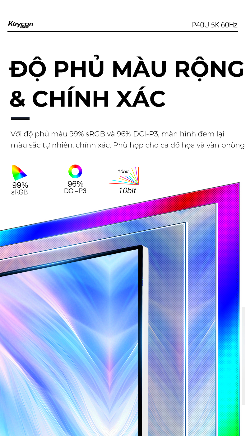 Màn hình Kuycon IPS 5K4K 60Hz 40 Inch P40U