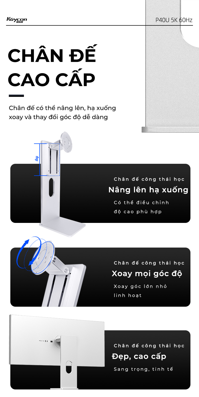 Màn hình Kuycon IPS 5K4K 60Hz 40 Inch P40U