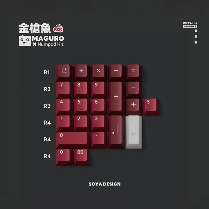 Keycap PBTfans Maguro Cherry PBT Doubleshot