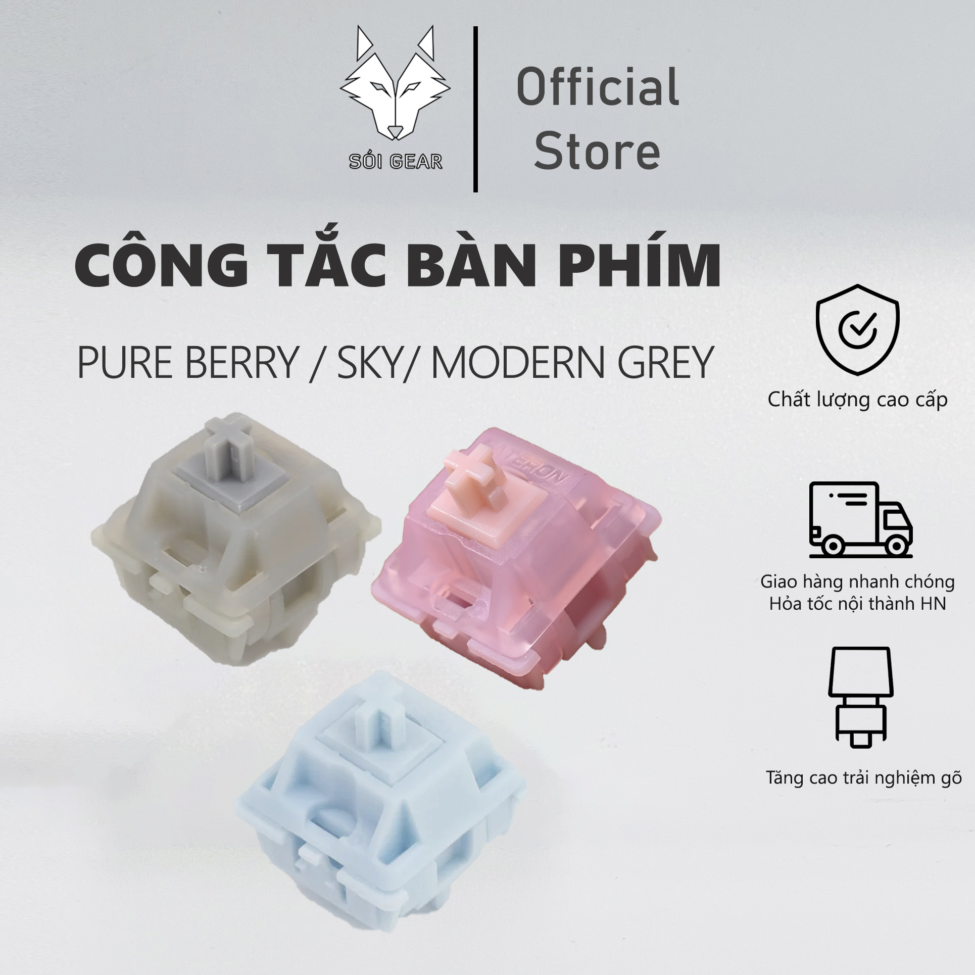 Switch Linear Gateron Pure Berry/Modern Grey/Pure Sky